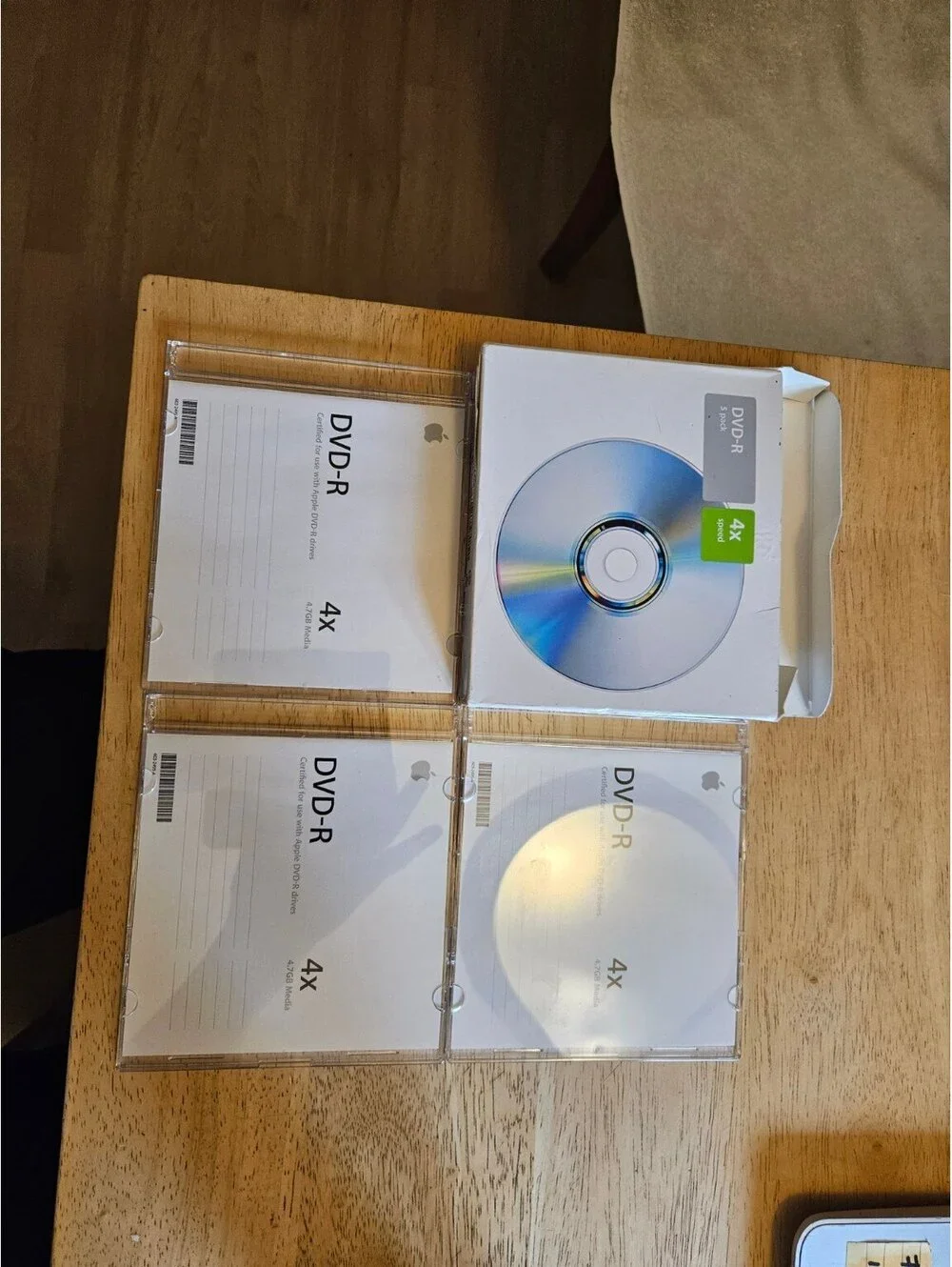 Vintage Apple DVD-R 4x 4.7GB Blank Recordable Media 3 Discs Mac NOS